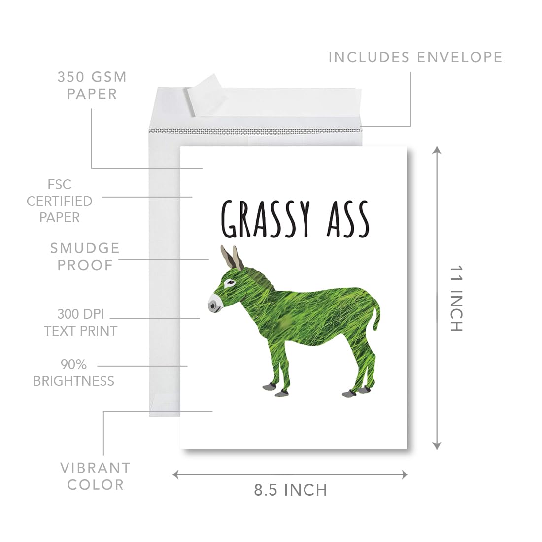 Amazon.com : Andaz Press Funny Jumbo Thank You Card With Envelope